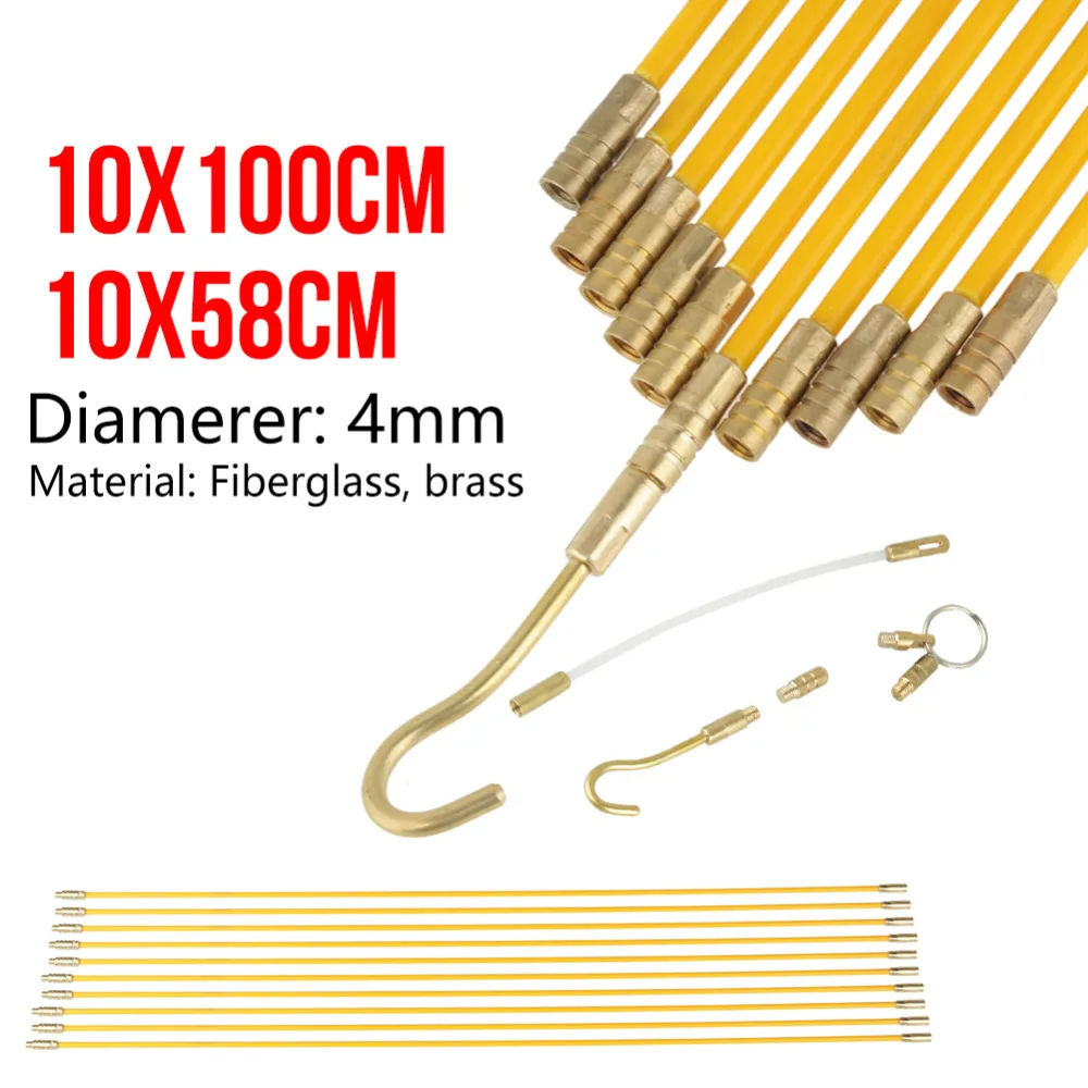 10 шт. 4 мм Стекловолоконный кабель для бега провода стержни держатель вытягивания