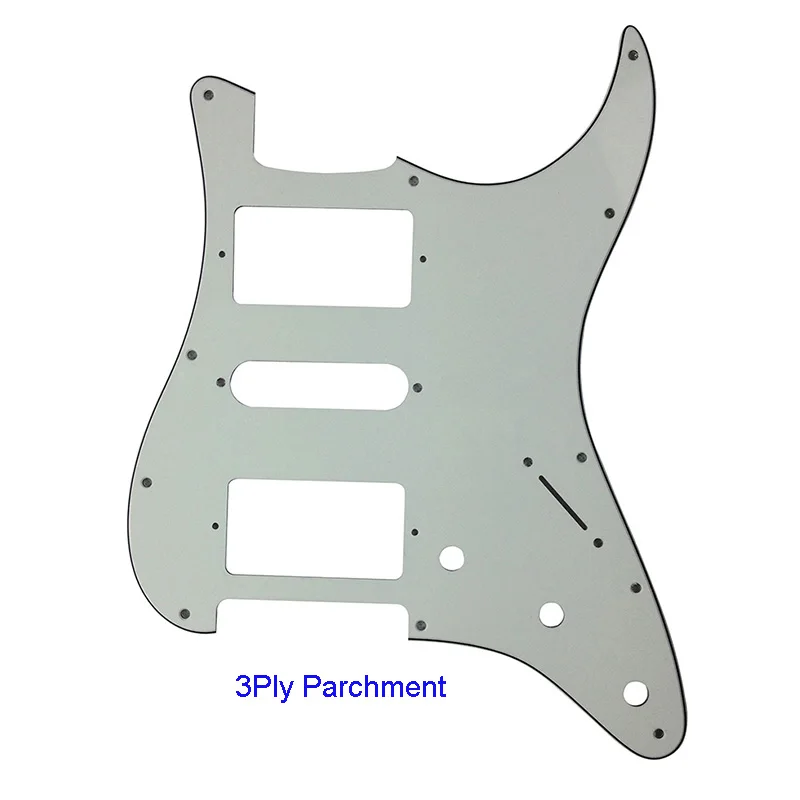 Качественная электрическая гитара Pickguard с 11 отверстиями, пластина с царапинами HSH PAF, катушка хамбакера для США \ Мехико Fd, гитара Stratocaster, запчасти - Цвет: 3Ply Parchment