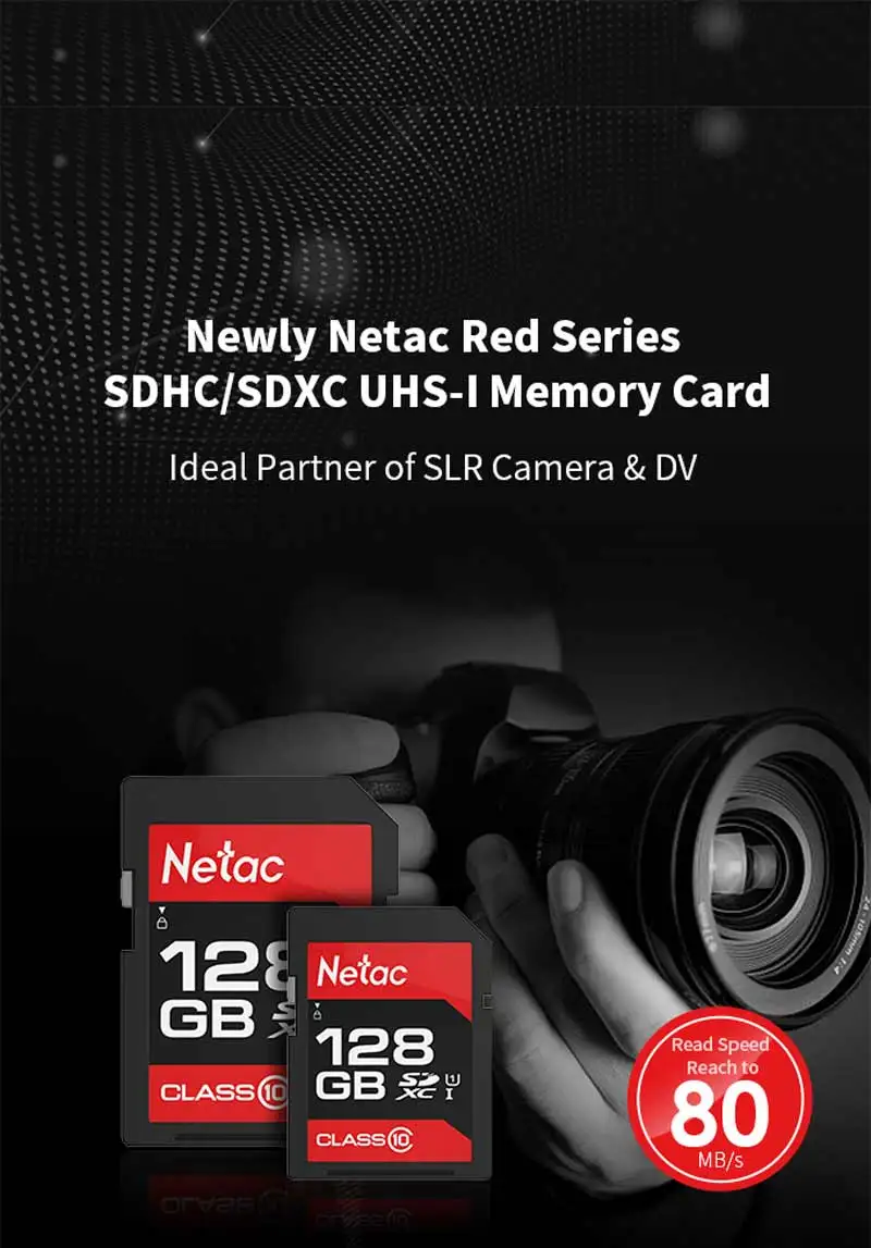 Netac камера sd-карта 16 ГБ 32 ГБ 64 ГБ 128 ГБ 256 ГБ Micro SDHC/SDXC карта памяти плюс OTG кардридер флэш-карты для Canon Nikon