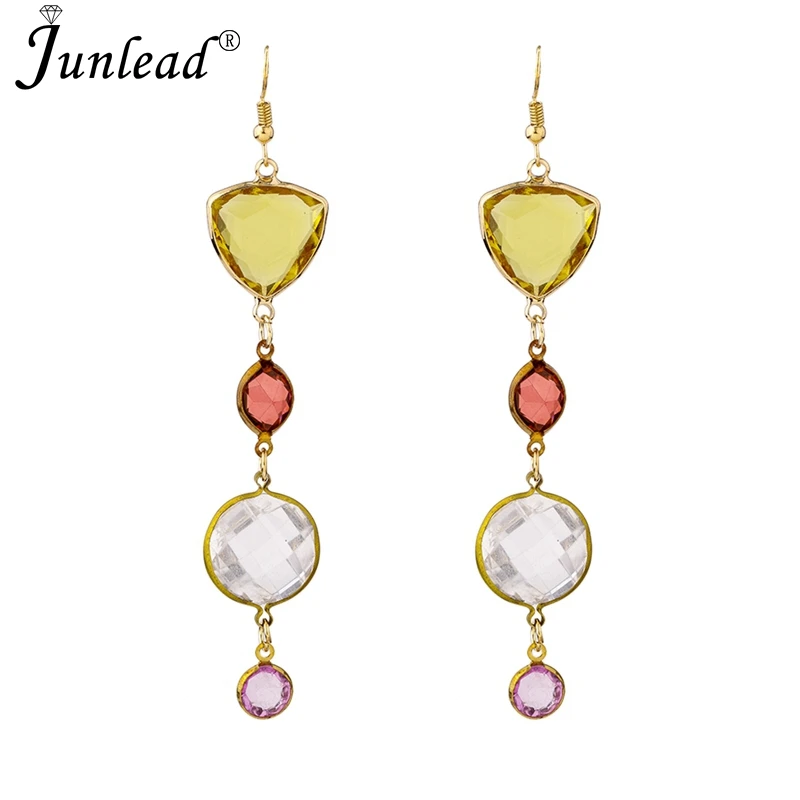 Женские длинные разноцветные Серьги Junlead дизайнерские прозрачные висячие серьги