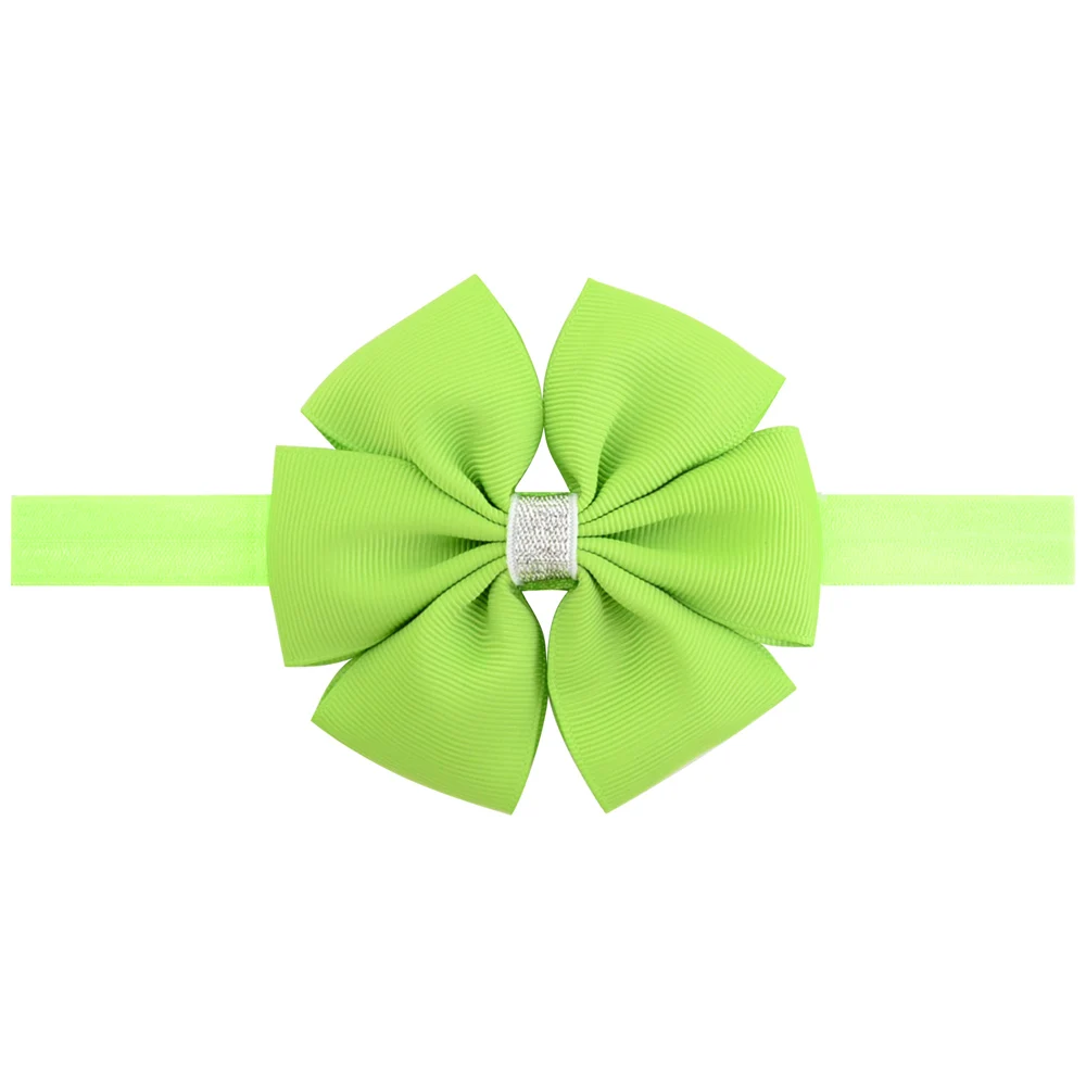 20 шт./лот 3 5 ''детские серебряные блестящие ленты в рубчик банты повязка на