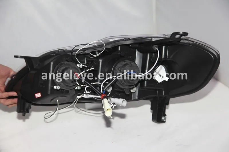 Светодиодный налобный светильник s для TOYOTA Corolla Altis 2001-2006 года светодиодный налобный фонарь с ангельскими глазами, передний светильник JY