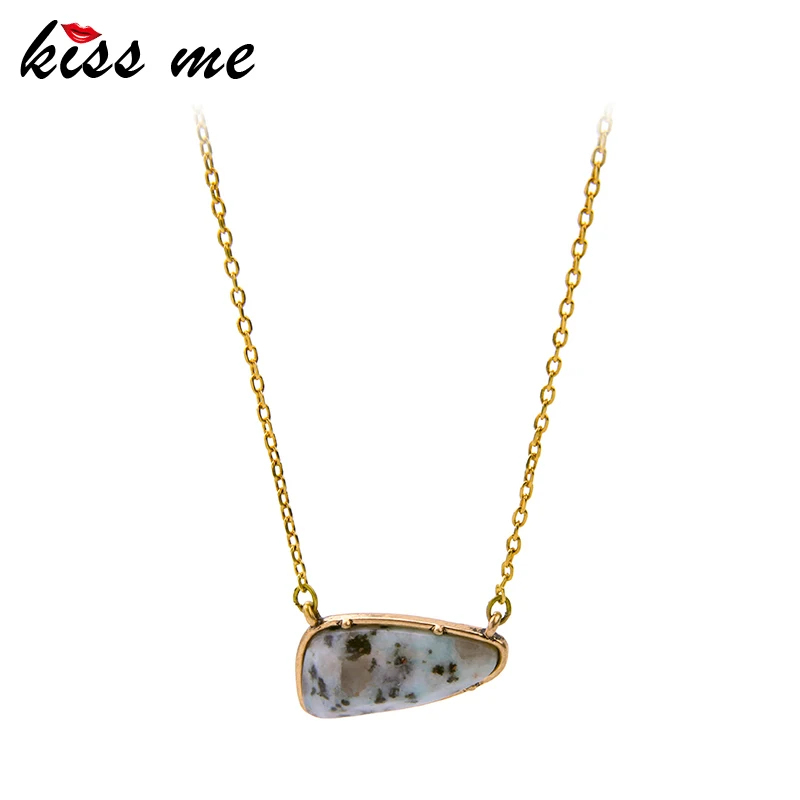Женское ожерелье с подвеской из натурального камня KISS ME ювелирное изделие