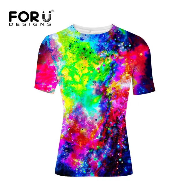FORUDESIGNS/3D Galaxy Star Universe космический Принт Мужская футболка с коротким рукавом Мягкий спандекс подростковый хип-хоп хипстер футболки топы для мужчин - Цвет: C0166CF