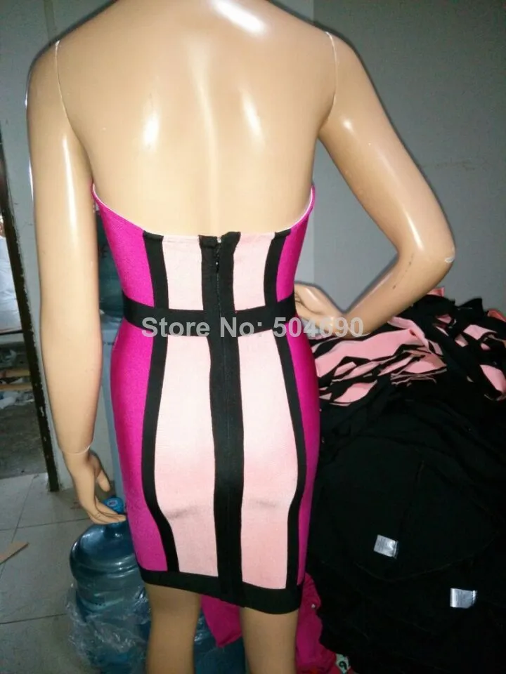 New Arrival Off The Shoulder HL Bandage Dress Fashion Sexy Women Bodycon Pink Strapless Party Evening Free Shopping | Свадьбы и