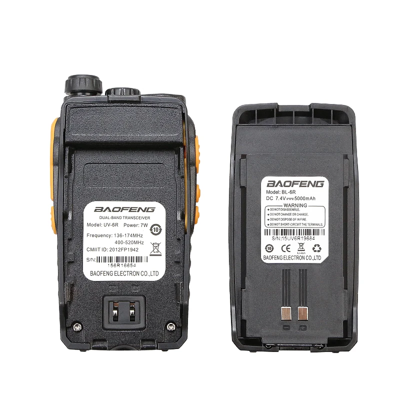 High power real 7W BaoFeng Portable UV-6R 136-174 & 400-520MHz Dual Band Walkie Talkie walkie cb radio ham radioTwo Way Radio