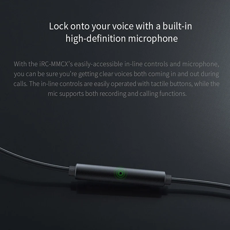 Кабель для наушников FIIO iRC-MMCX iPhone 7/7plus/8/X/XS с встроенным микрофоном MMCX съемный