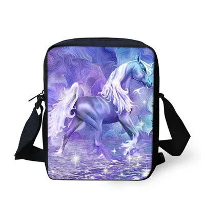 T0934E ELVISWORDS Galaxy Horse сумка-мессенджер с принтом повседневные сумки на плечо 3D единорог Женская дорожная сумка через плечо сумка Mochila Escolar - Цвет: T0934E