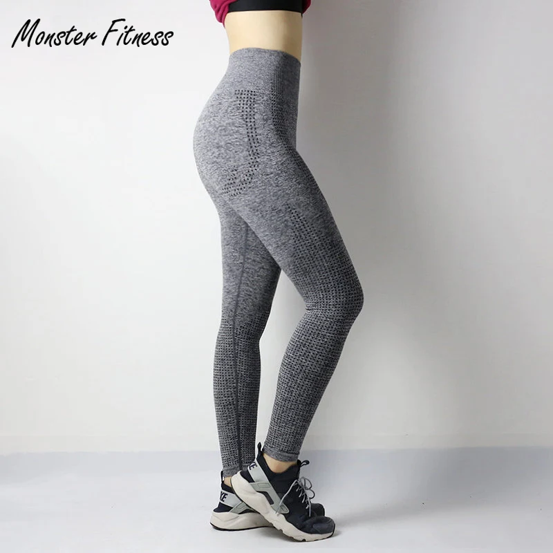 Monster fitness 2019 спортивные колготки контроль животика штаны для йоги с высокой