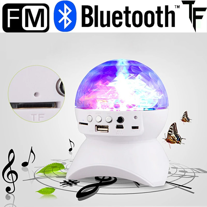 LED RGB свет этапа Эффект диско DJ DMX лампы bluetooth Динамик красочные с MP3 fm Радио