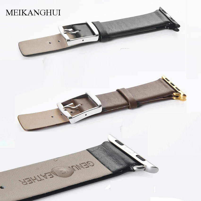 Ремешок для часов MEIKANGHUI из натуральной кожи Подходит всех Apple Watch серии 38 мм 42 iwatch