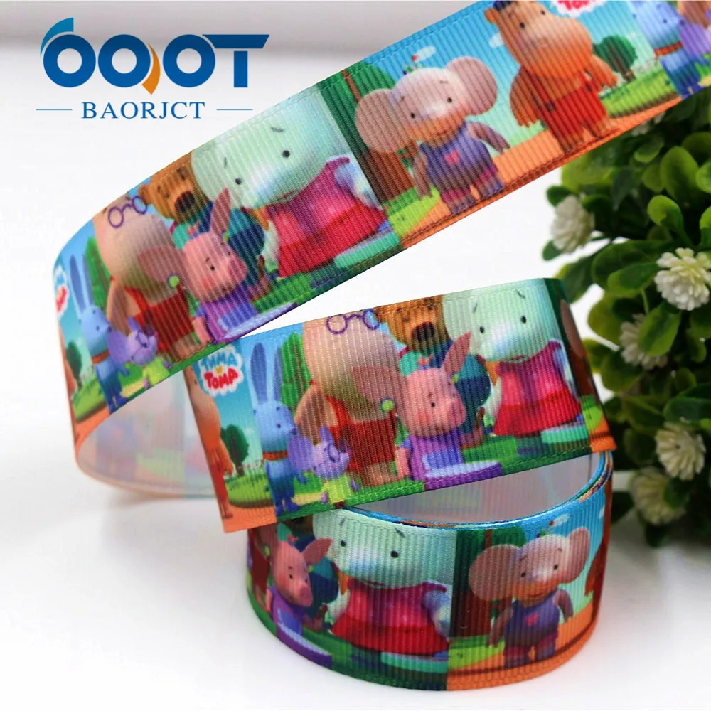 OOOT BAORJCT 1712041 25 мм 10 ярдов ленты с изображением слона из мультфильма термотрансферные печатные корсажные Свадебные аксессуары DIY материал
