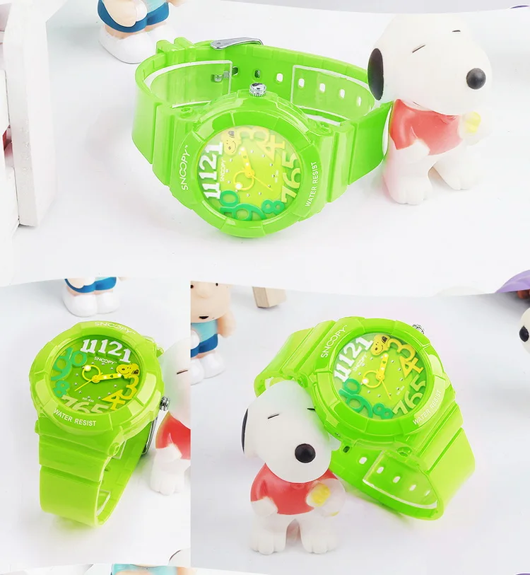 SNOOPY Официальный детский часы Дети Кварцевые спортивные часы для мальчиков и девочек мужчин женщин силиконовый браслет наручные часы Reloj Nino