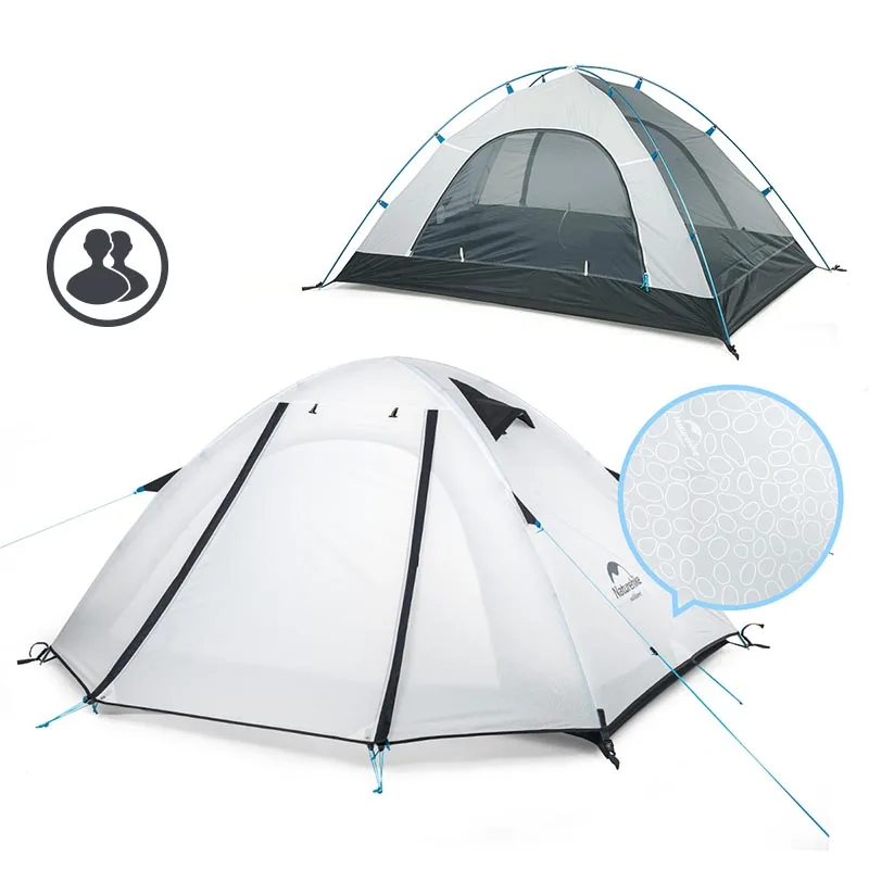 NatureHike P серии классика палатка 210 т ткань для 2 человек NH15Z003-P - Цвет: white UPF50