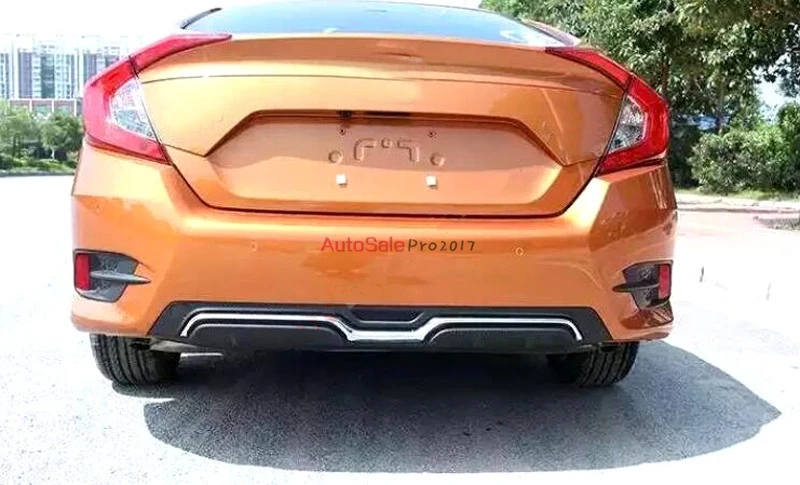 Черный инженерный пластик для Honda Civic 10th Gen 4dr Седан 2016 2017 задний бампер