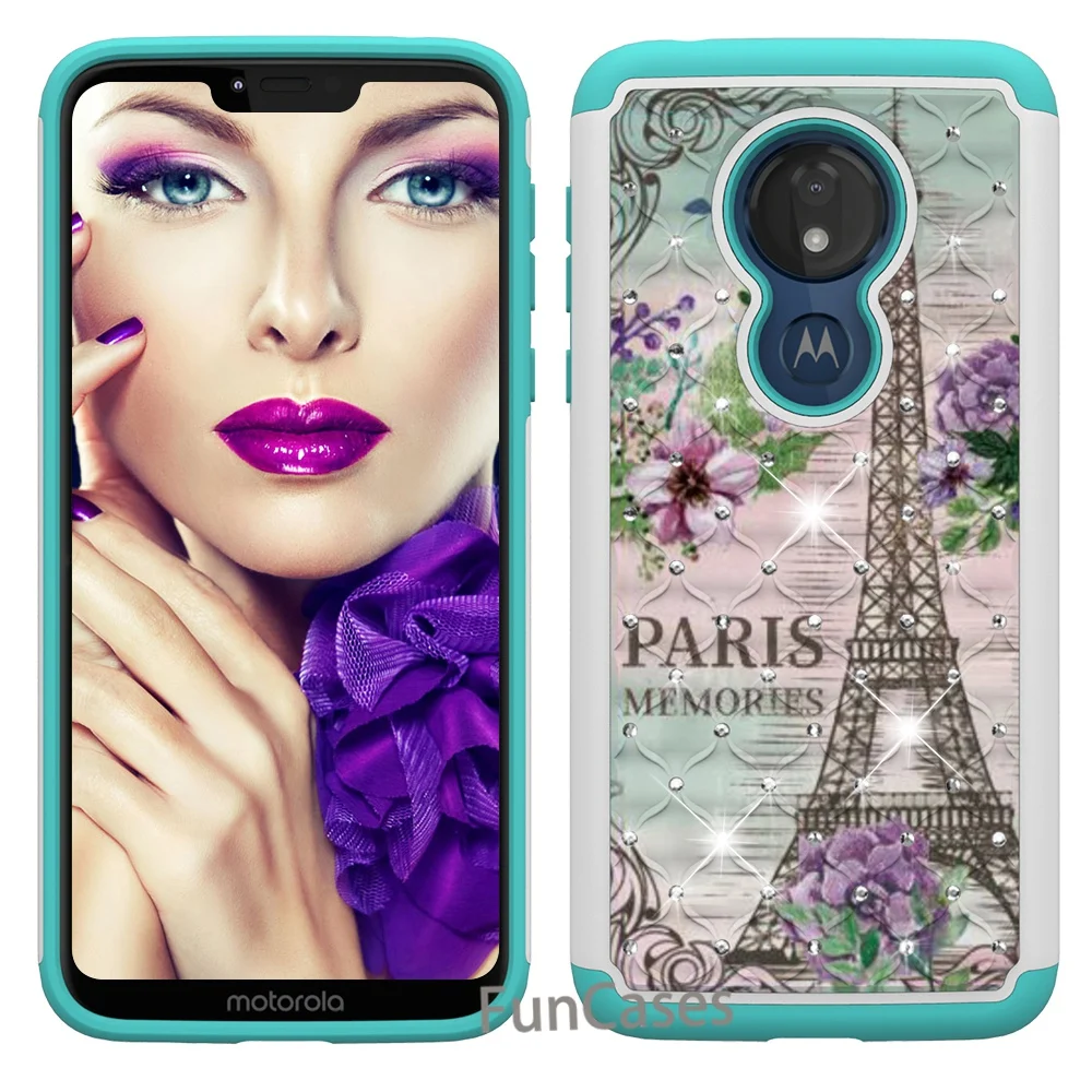 Для Motorola Moto G7 Мощность расшитые стразами большие размеры силиконовый чехол