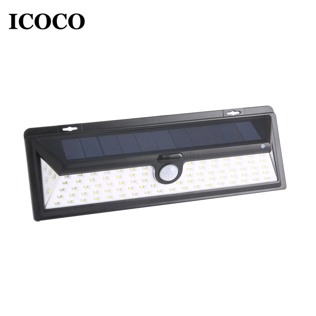Icoco 90leds Водонепроницаемый солнечные ПИР движения Сенсор настенный свет Широкий