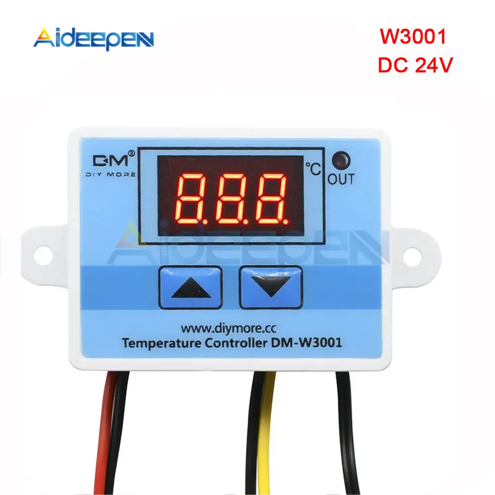W3001 DC 24V W3001 W3002 W3230 светодиодный цифровой термостат Температура Управление; переменного тока 110 V-220 V DC12V 24V терморегулятор нагревательные охладительные Управление - Цвет: W3001 DC 24V