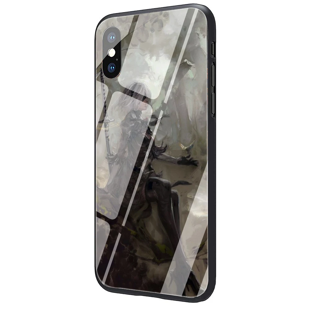 Чехол NieR Automata из закаленного стекла для iPhone 5 5S 6 6s Plus 7 8 Plus X XR XS 11 Pro Max - Цвет: G4