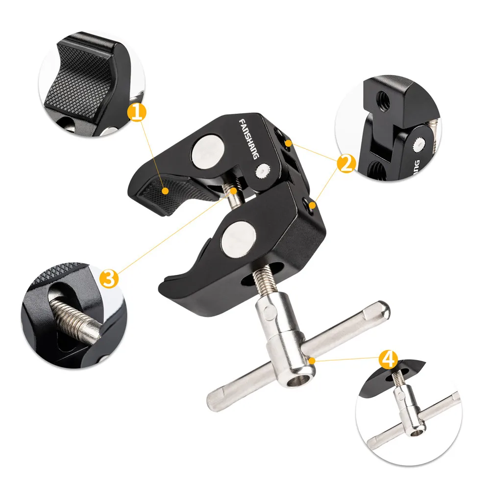 FANSHANG 7 &quot/11&quot Регулируемый фрикционный Шарнирный рычаг и Супер Зажим для