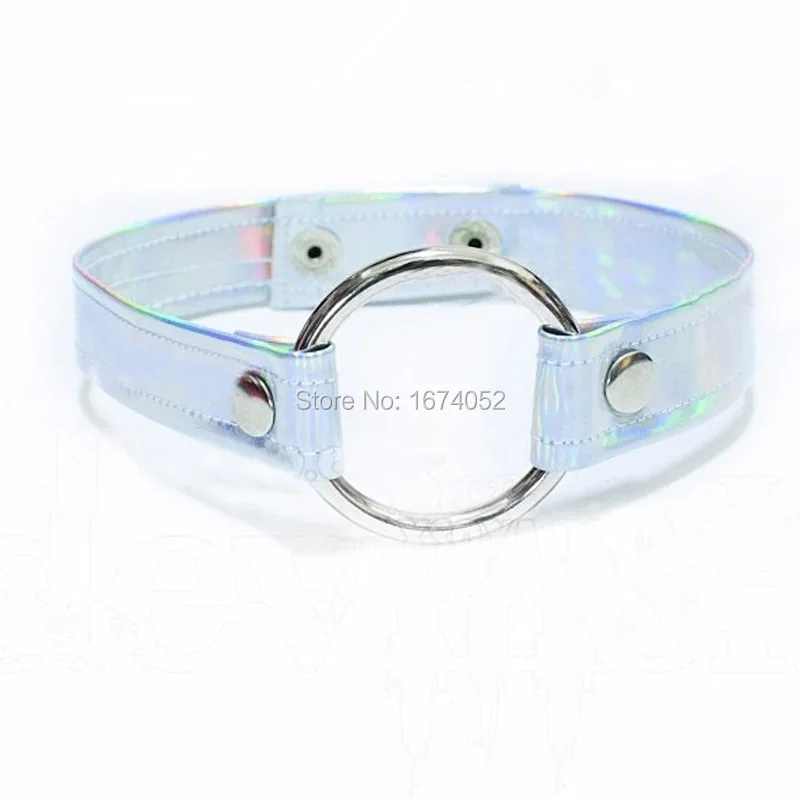 Чокер голографический Женский Крутое металлическое ожерелье ручной работы в