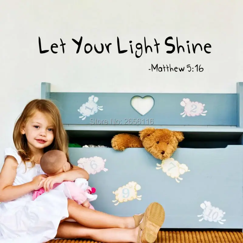 Виниловые настенные наклейки с цитатами надписью Let Your светильник Shine|mural