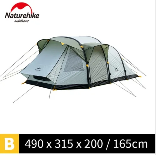 NatureHike червоточина 8-10 человек палатка для семейного отдыха большая палатка для кемпинга T18232-B - Цвет: B Gray