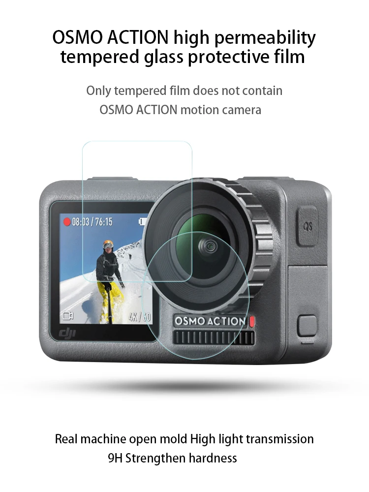 Защитная пленка из закаленного стекла для DJI OSMO ACTION Sports vedio camera экрана стальная |