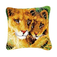 hot 3d latch hook cushion kits gift diy needlework crocheting throw pillow unfinished yarn embroidery pillowcase cartoon liow