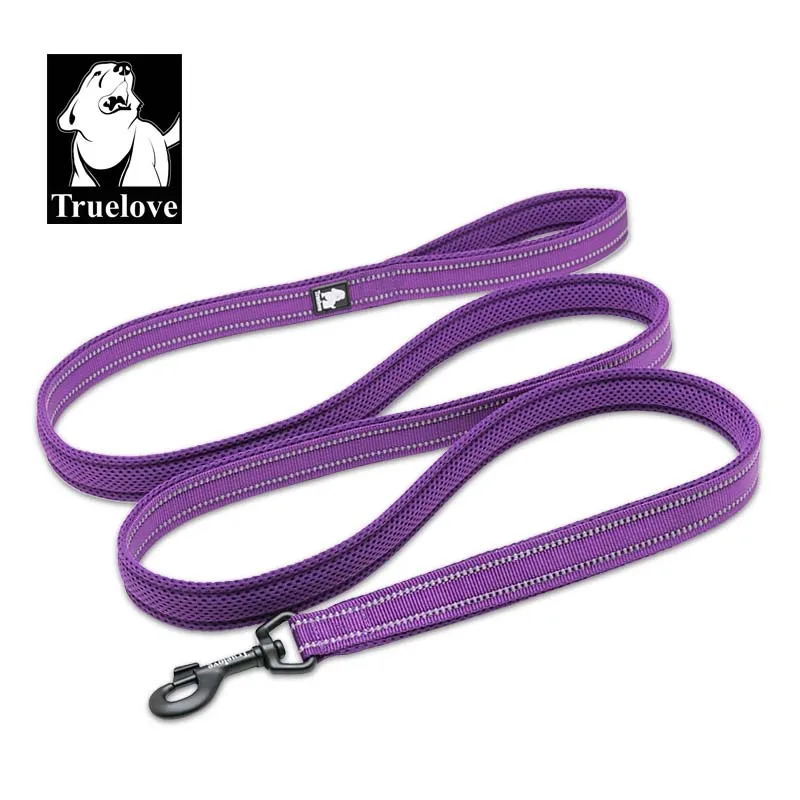 purple Truelove мягкий сетчатый поводок для собак, светоотражающий нейлоновый поводок для прогулок, тренировочный поводок для собак, поводок для бега, поводок для собак домашних животных, 5 цветов, 110 см - Цвет: purple
