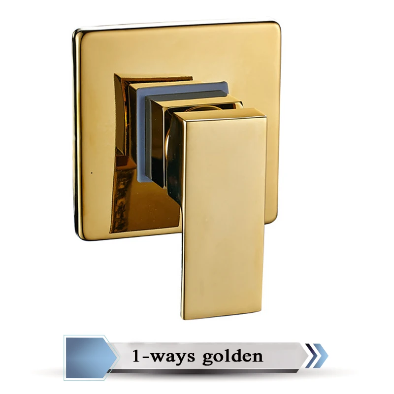 1-Way Golden Латунный Смеситель для горячей и холодной ванны, настенный клапан управления водой, однорычажный душевой контроль, ручка, 5 цветов - Цвет: 1-Way Golden