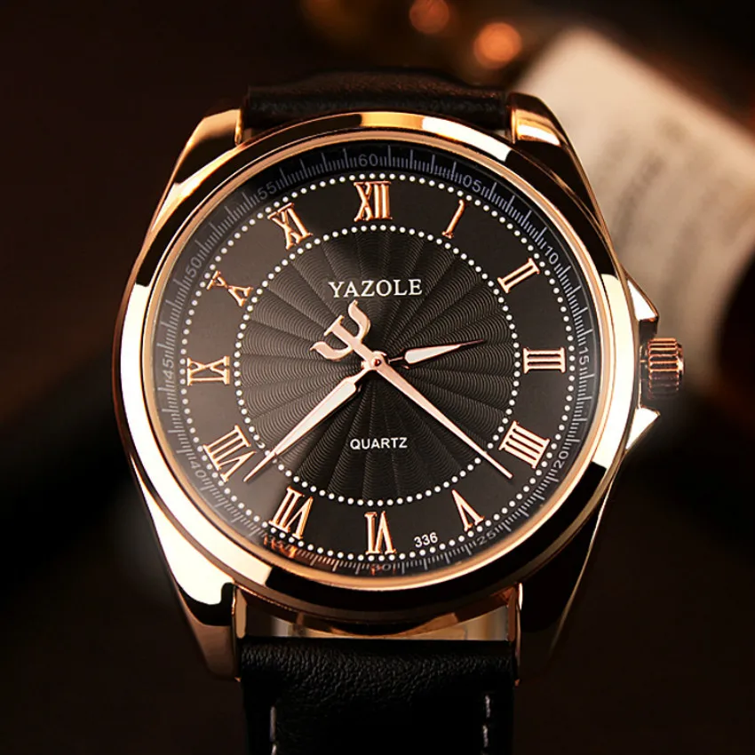 

YAZOLE 2019 бизнес часы Мужские лучший бренд Роскошные Кварцевые наручные часы классические модные кожаные мужские наручные часы