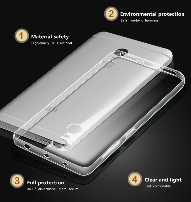 Clear Case for Xiaomi Mi A1 Redmi Note 5A Prime Y1 Lite 4A 4X 4 Pro 3 2 5X 6 5S Plus 5 4C Mi5C Mi4S Mi3 Mix Max Soft |