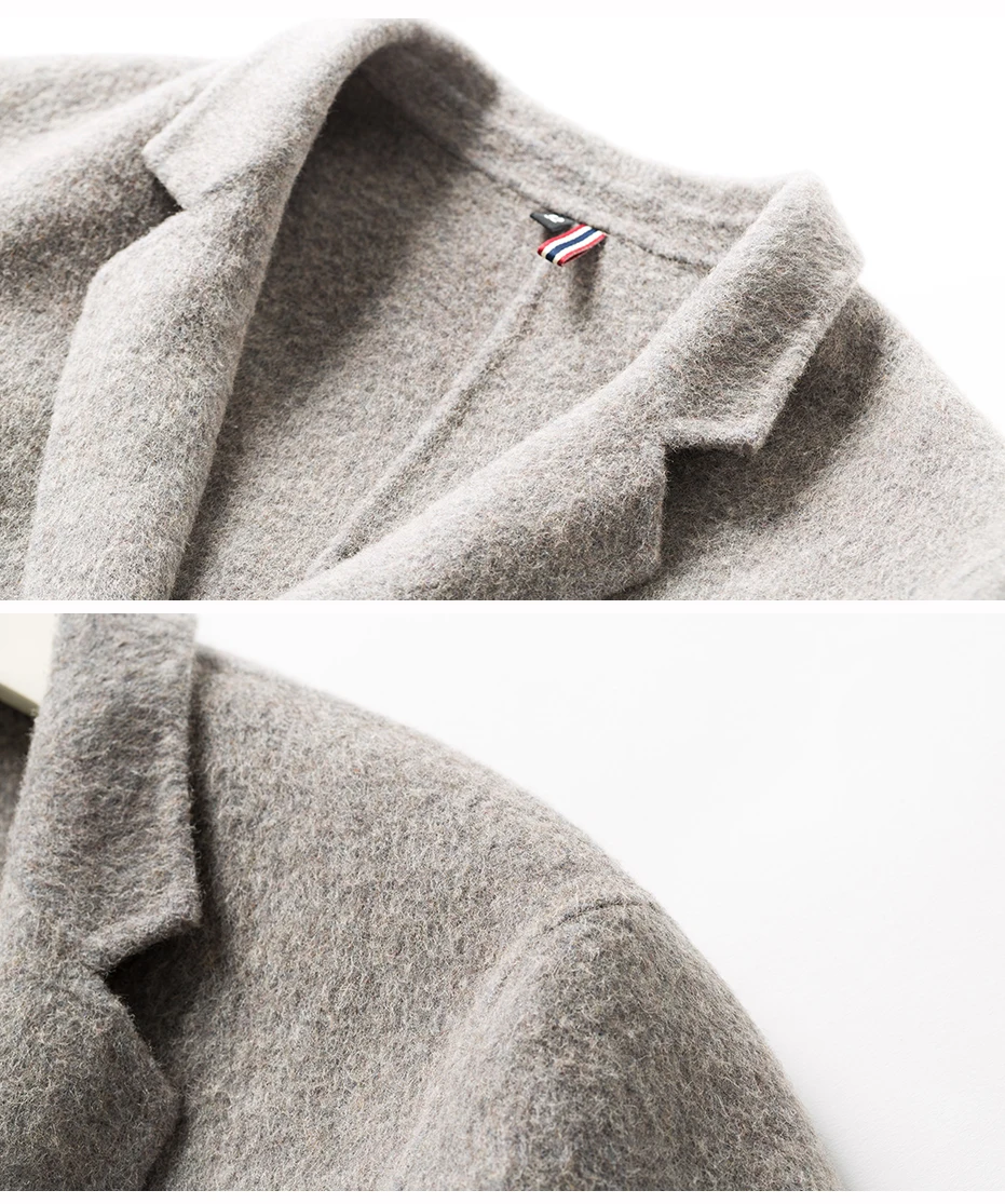 Markless, Мужская шерстяная куртка средней длины и пальто, jaqueta masculina,, зимнее толстое теплое шерстяное пальто, chaqueta hombre, WTA8163M