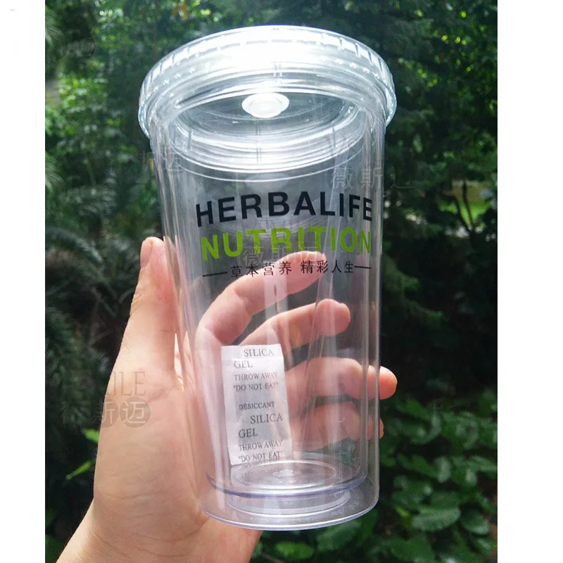 520 мл 3 конфеты цвет пищевой Platic Herbalife соломы типа BPA бесплатно пластиковая бутылка для молока, сока, питьевой воды