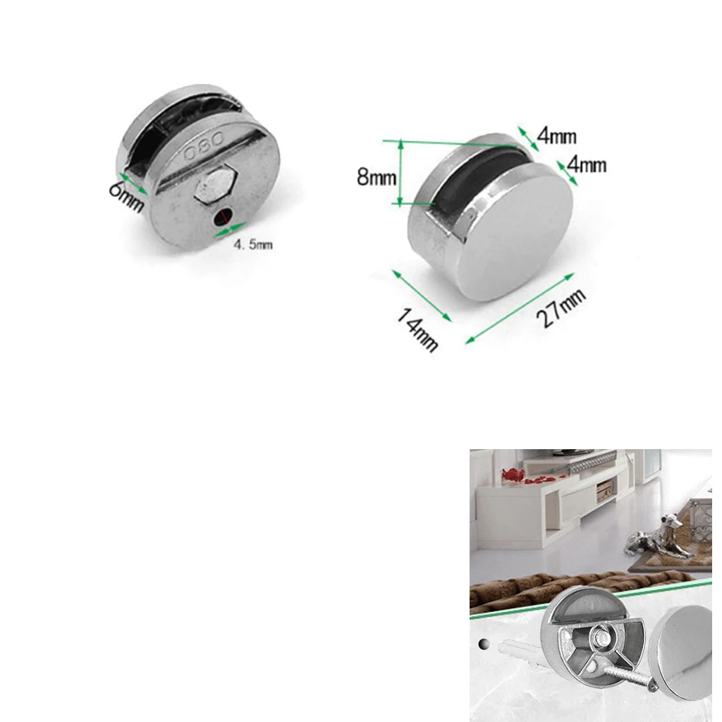 2 шт. круглые зажимы для зеркала из цинкового сплава|Зажимы стекла| |