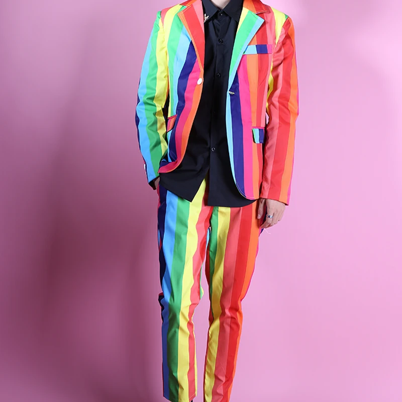 (Пиджак + брюки) Модный комплект из 2 предметов блейзеры с асимметричными цветными