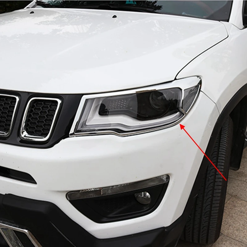 Автомобильные аксессуары для Jeep Compass 2017 2018 ABS Chrome экстерьер фара передний свет
