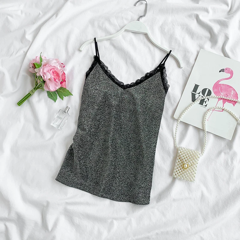 2019 новая женская мода блузка рубашка кружева шить Яркий шелковый жилет