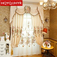 hot chinese style royal luxury embroidered blackout curtains for living room embroidered voile curtains window curtain bedroom