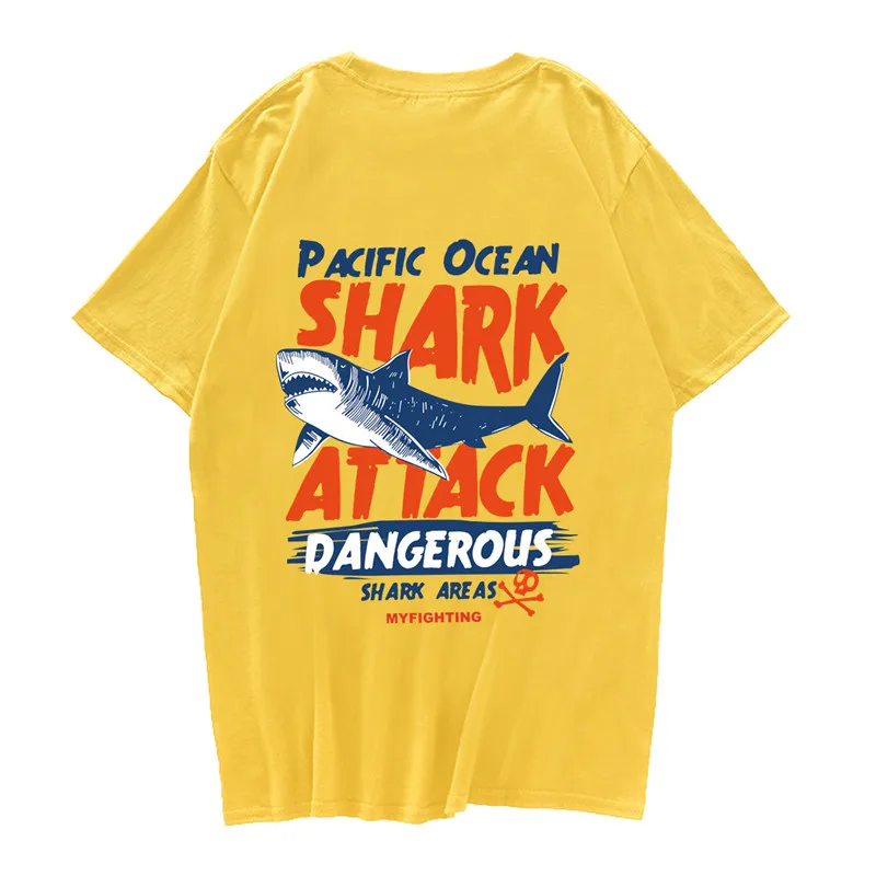 2019 модный хип хоп Уличный бренд Гонконгский стиль индивидуальный с принтом акулы