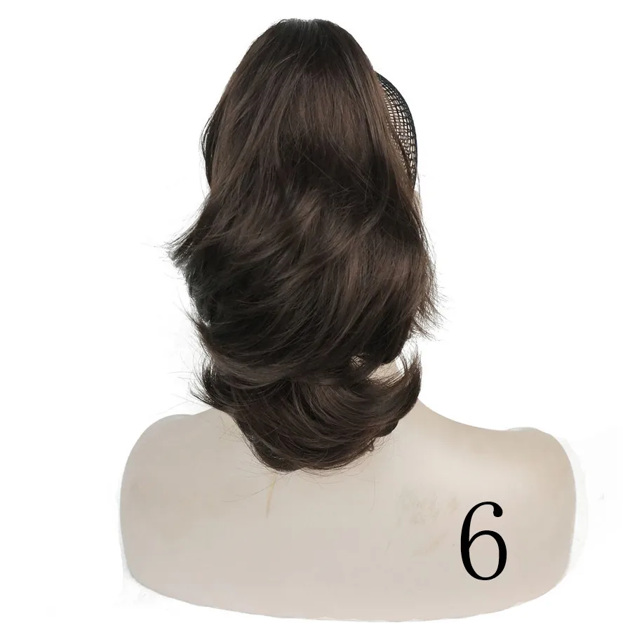 StrongBeauty, заколка-коготь, конский хвост, Hairpiec, короткие прямые волосы двойного назначения, синтетические волосы для наращивания - Цвет: 6