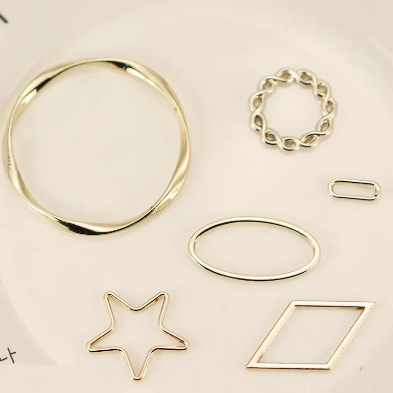 20 шт. простые подвески в овальной форме с полой звездой золотистого/серебристого