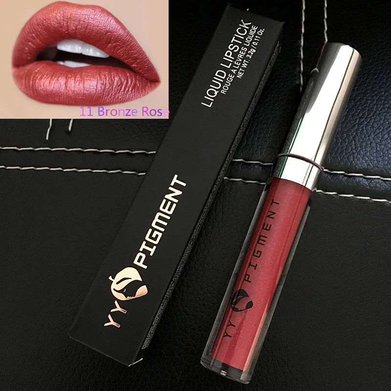 12 цветов Lickstick горячий водонепроницаемый гладкий матовый элегантный блеск для губ, декоративная косметика жидкая губная помада длительная Помада для губ - Цвет: AA11 Bronze Rose