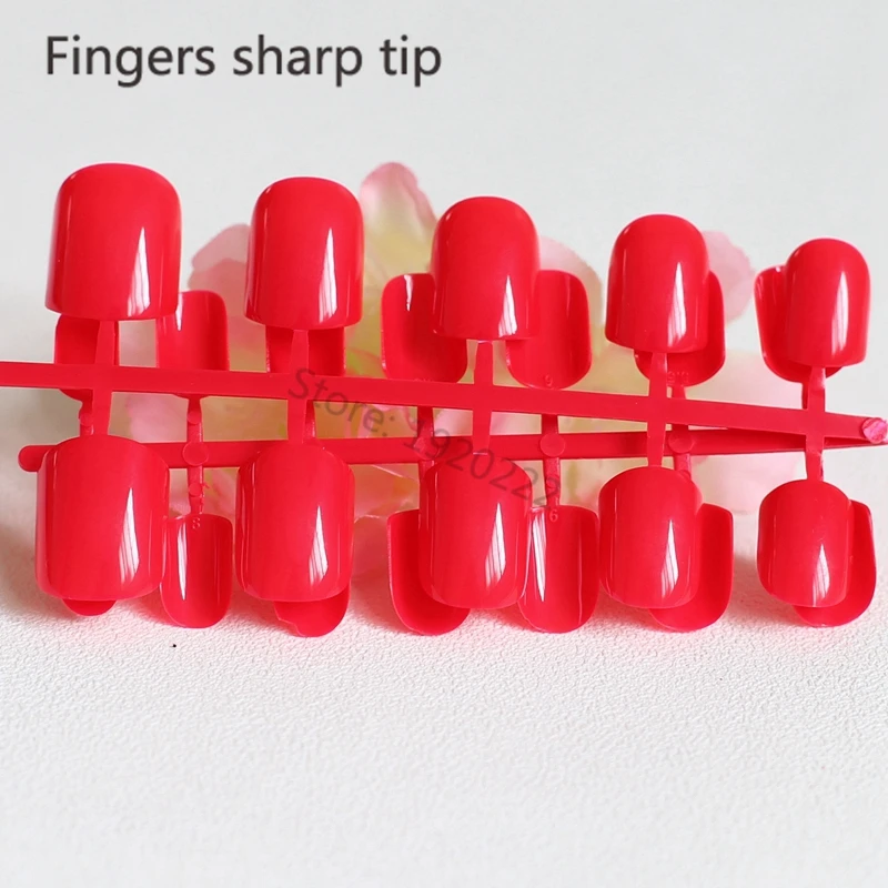 2021 24 шт. модные яркие красные ногти|nails short|finished fake nailsfake nails |