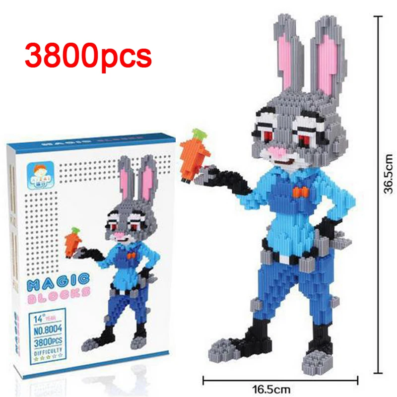 DOLLRYGA 6200 шт большие Мультяшные животные микро строительные блоки DIY Пластиковые сборные детские игрушки для детей развивающие Алмазные Кирпичи