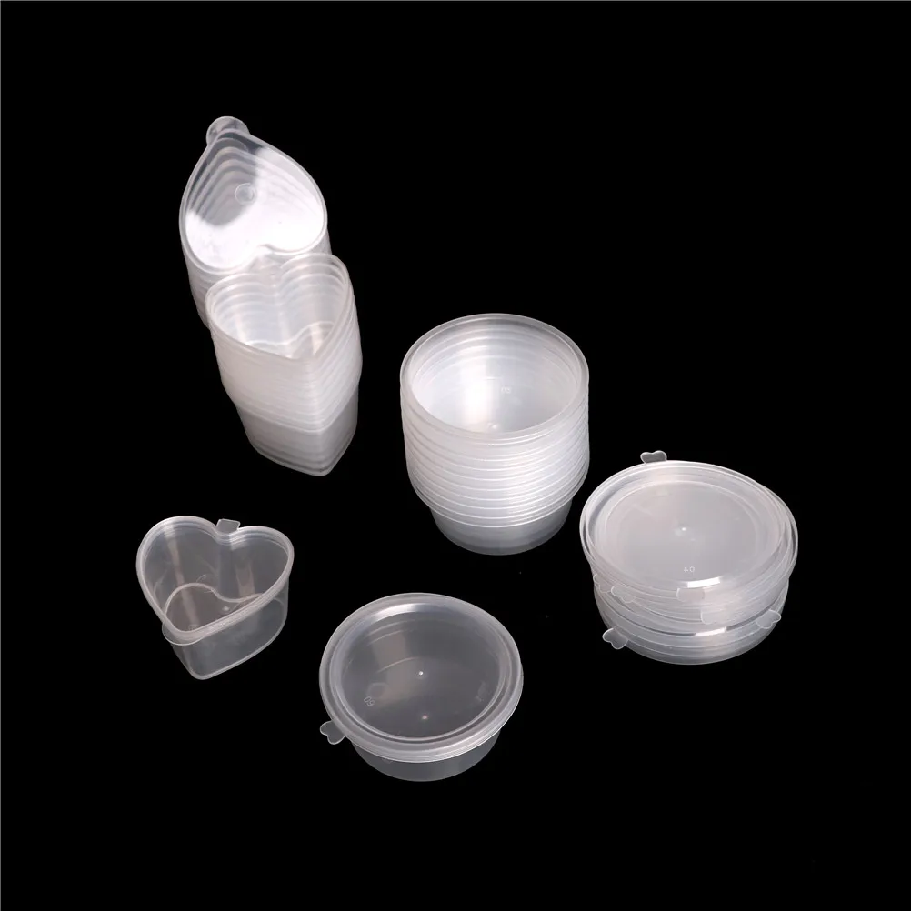 10 Pack Round Slime Foam Ball DIY Printing Craft Storage Containers Organizer Box With Lids For 25/30ML Sundries | Дом и сад