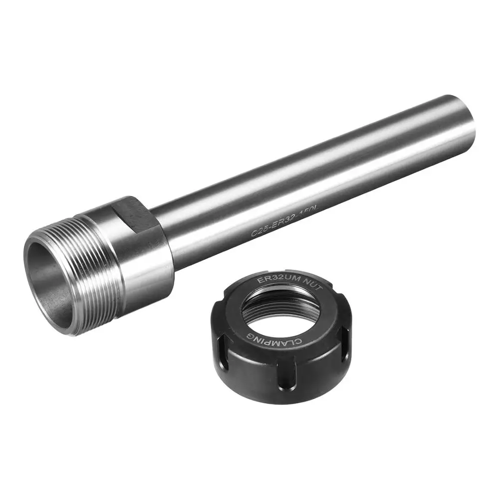 

uxcell C25 Router Shaft Collet Chuck Extension Rod 100L 150L ER32 ER16A ER20M ER16M ER25 ER20A Straight CNC Milling Tool Holder