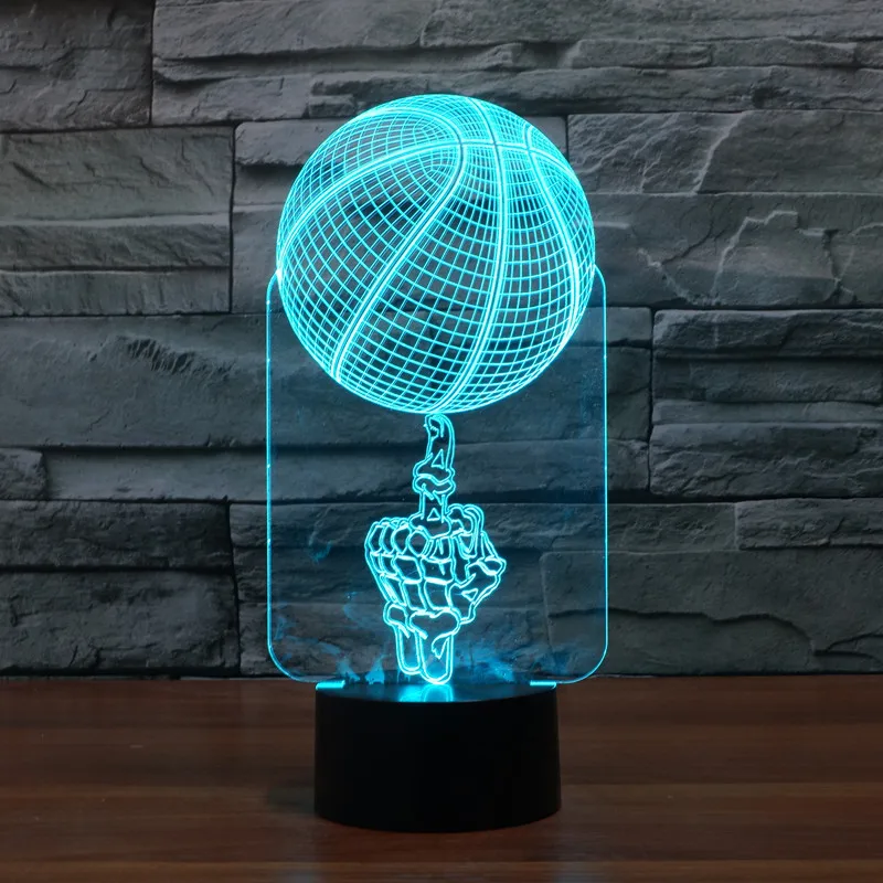 3d лампа для баскетбола с дистанционным управлением 7 цветных сенсорных Led