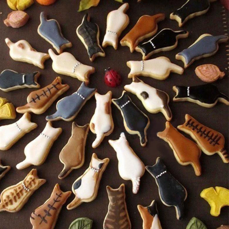 1 шт сделанных из нержавеющей стали с милым рисунком кота Форма трафарет для